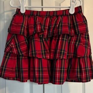 Girls Crewcuts Red Tartan Plaid Ruffle Skirt